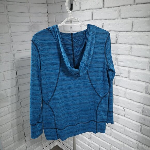 Champion Ladies V-neck Teal Blue Hooded Pullover - Picture 2 of 12